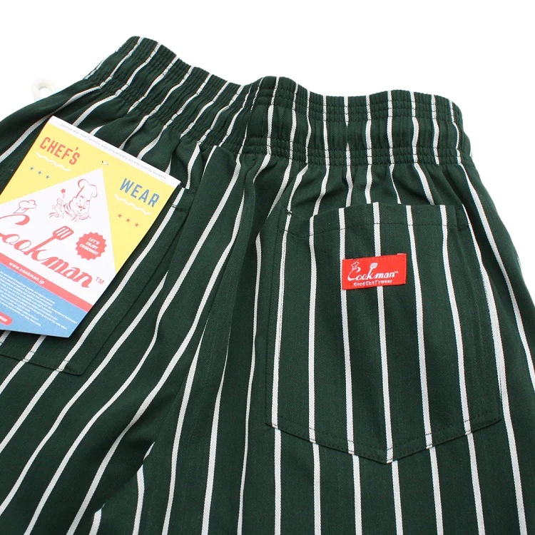 COOKMAN USA - Chef Pants - Stripe Dark Green - INSIDE URBAN WEAR